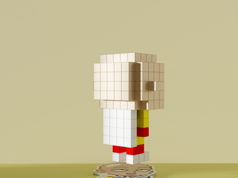Saitama One Punch Man Voxel Stylized Cubic 3D Model