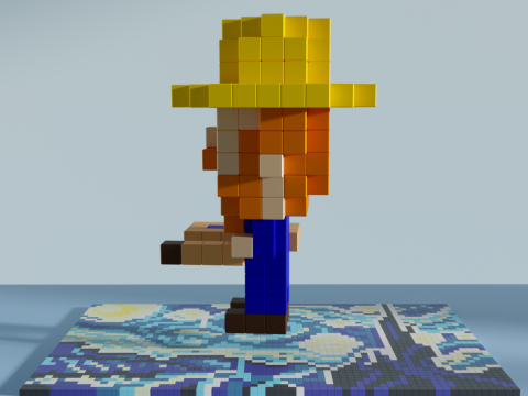 Vincent van Gogh Voxel Stylized Cubic 3D 模型