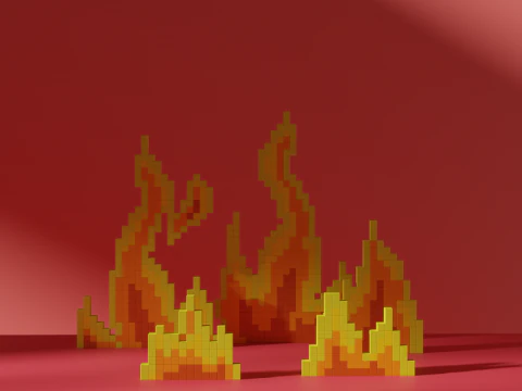 Este &eacute; Fine Dog Meme Voxel estilizado c&uacute;bico Modelo 3D