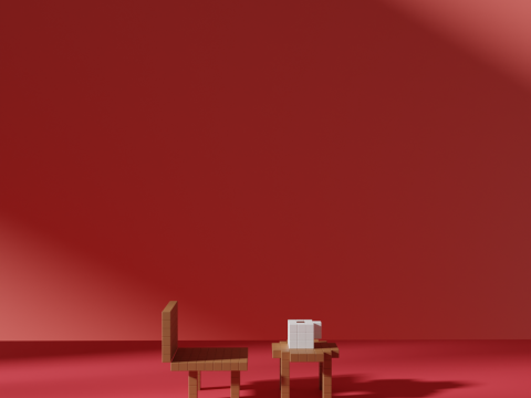 This is Fine Dog Meme Voxel Stylized Cubic 3D Model