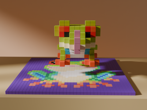 Frog Voxel Stylized Cubic 3D Model