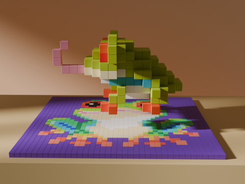 Frog Voxel Stylized Cubic 3D Model