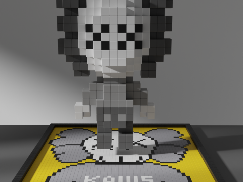 KAWS Voxel Stylized Cubic 3D Model