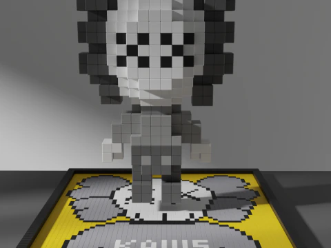 KAWS Voxel Stylized Cubic 3D Model