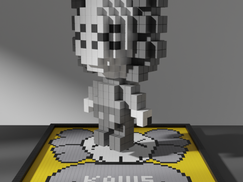 KAWS Voxel Stylized Cubic 3D Model