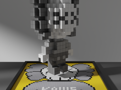 KAWS Voxel Stylized Cubic 3D Model