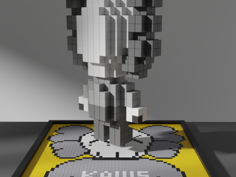 KAWS Voxel Stylized Cubic 3D Model