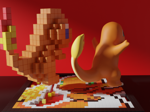Charmander Pokemon Modello 3D