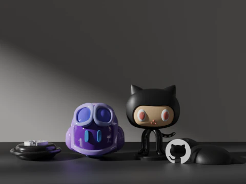 GitHub Copilot 로고 모델 3D 모델