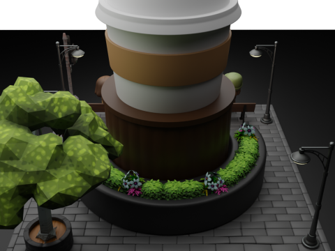Starbucks Miniature Coffee Shop Diorama Scene Modelo 3D