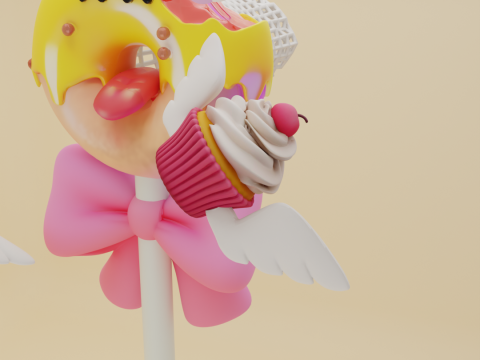 Butterfly net with Donut design Candy Catcher with Wings Model 3D