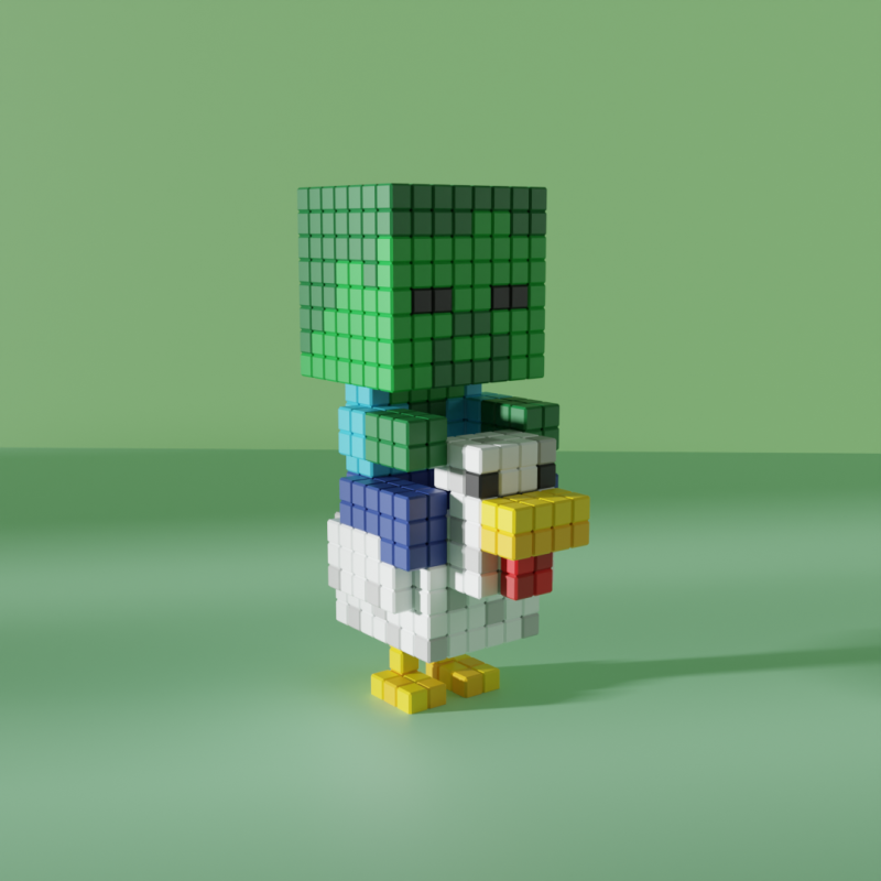 Chicken Jockey 3D 模型 .c4d .max .obj .3ds .fbx .stl .blend 