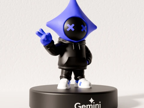 Gemini Inspired AI Mascot 3D Model