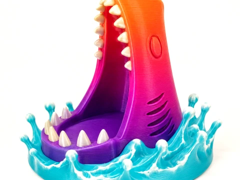 Shark Universal Holder Bottle Desk Organizer 3D Model