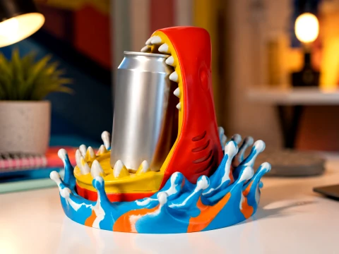 Shark Universal Holder Bottle Desk Organizer 3D Model