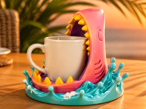 Shark Universal Holder Bottle Desk Organizer 3D Model