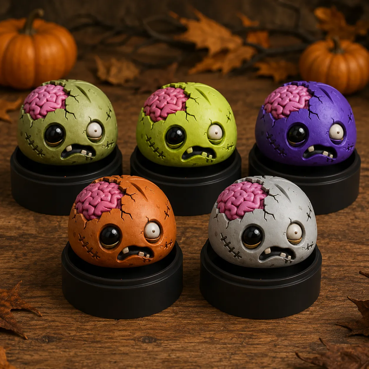 Zombie Dumpling Clicker Halloween Fidget Toy 3D Model .c4d .max .obj .3ds .fbx .stl .blend 