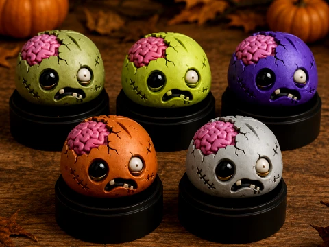 Zombie Dumpling Clicker Halloween Fidget Toy 3D Model