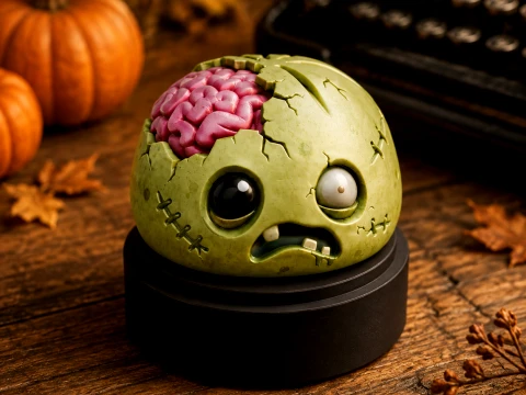Zombie Dumpling Clicker Halloween Fidget Toy 3D Model