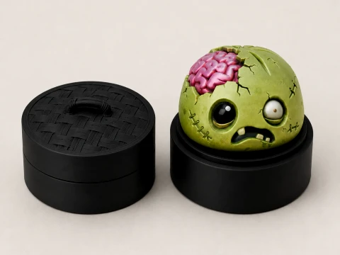 Zombie Dumpling Clicker Halloween Fidget Toy 3D Model