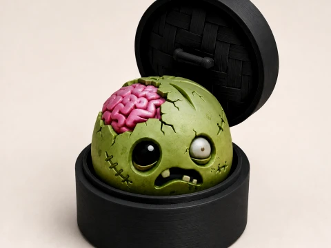 Zombie Dumpling Clicker Halloween Fidget Toy 3D Model