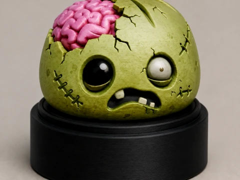 Zombie Dumpling Clicker Halloween Fidget Toy 3D Model
