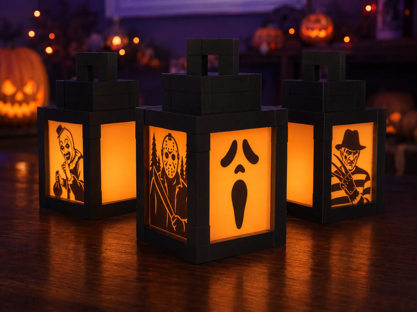Halloween Lamp Horror Lantern Pack 3D Model .c4d .max .obj .3ds .fbx .stl .blend 