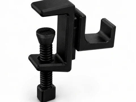 Adjustable Desk Bag Hook 3D Model