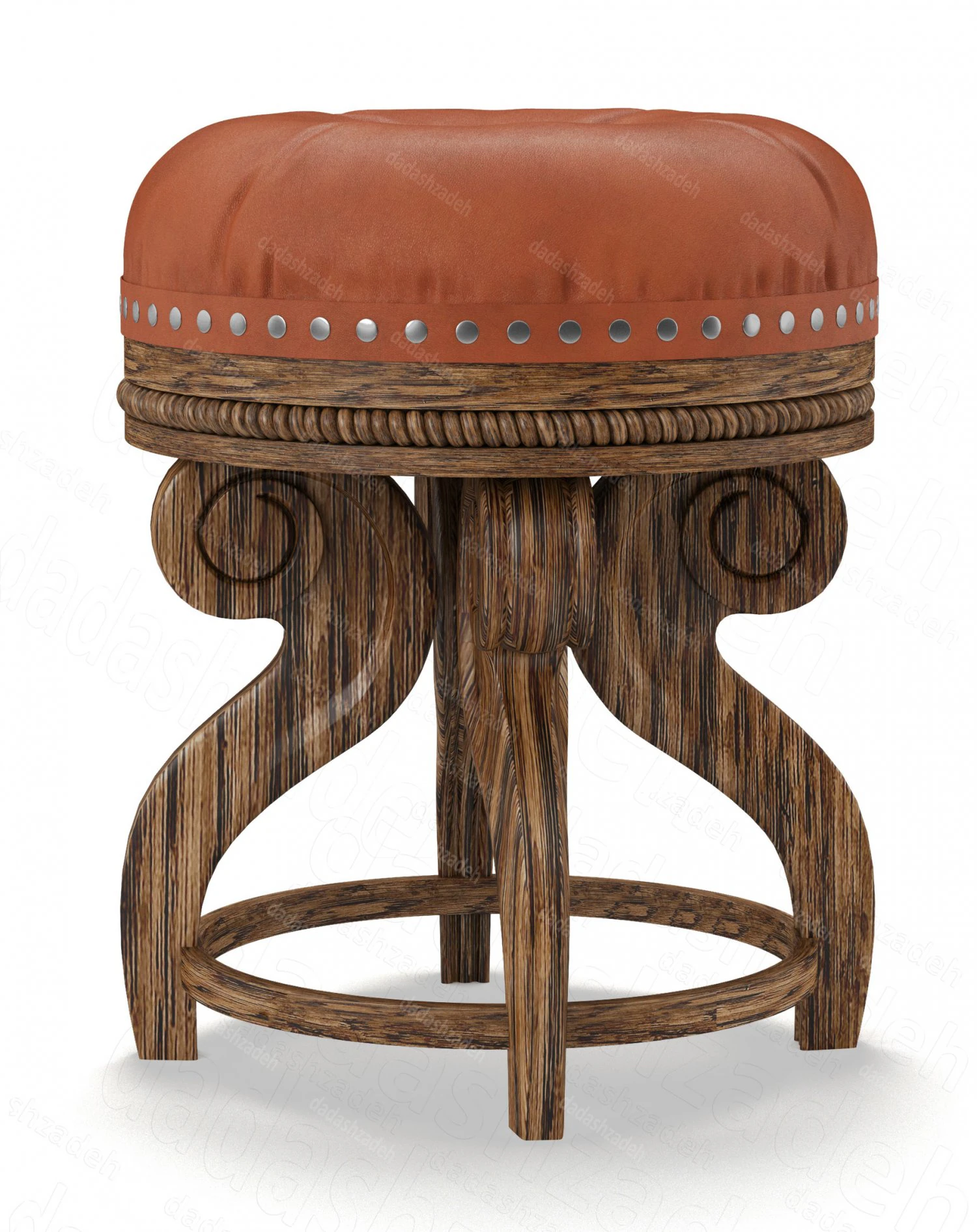 leather stool 3D Model .c4d .max .obj .3ds .fbx .stl .blend 