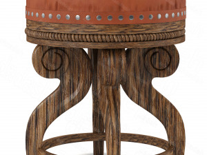 leather stool 3D Модель