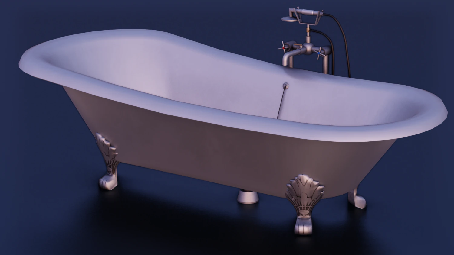 BATH TUB GAME READY LOW POLY 3D Model .c4d .max .obj .3ds .fbx .stl .blend 