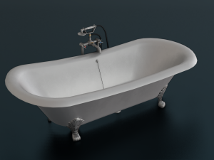 BATH TUB GAME READY LOW POLY 3D 모델