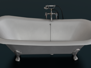 BATH TUB GAME READY LOW POLY 3D 모델