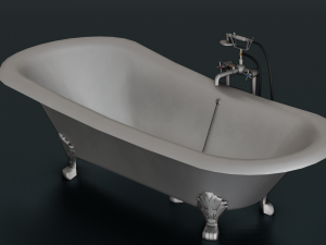 BATH TUB GAME READY LOW POLY 3D 모델