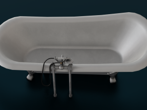 BATH TUB GAME READY LOW POLY 3D 모델