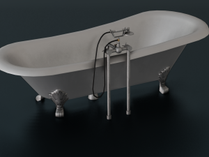 BATH TUB GAME READY LOW POLY 3D 모델