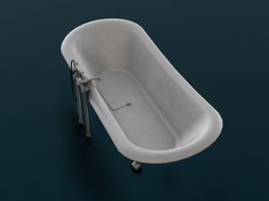 BATH TUB GAME READY LOW POLY 3D 모델