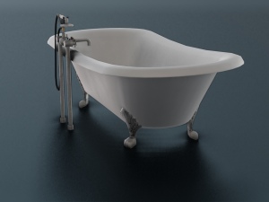 BATH TUB GAME READY LOW POLY 3D 모델