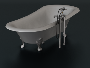 BATH TUB GAME READY LOW POLY 3D 모델