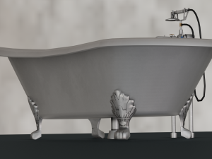 BATH TUB GAME READY LOW POLY 3D 모델