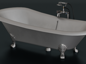 BATH TUB GAME READY LOW POLY 3D 모델