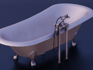 BATH TUB GAME READY LOW POLY 3D 모델