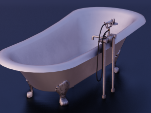 BATH TUB GAME READY LOW POLY 3D 모델