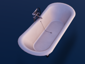 BATH TUB GAME READY LOW POLY 3D 모델