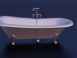 BATH TUB GAME READY LOW POLY 3D 모델