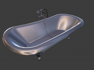 BATH TUB GAME READY LOW POLY 3D 모델