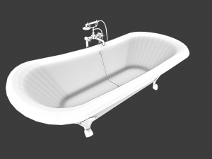 BATH TUB GAME READY LOW POLY 3D 모델