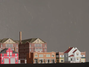 10 IN 1 BUILDINGS LOW POLY GAME READY 3D Model