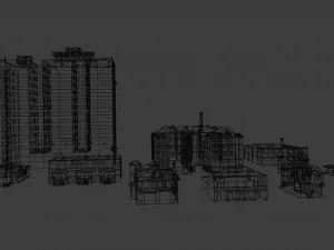 10 IN 1 BUILDINGS LOW POLY GAME READY 3D Model