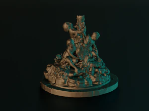 EST&Aacute;TUA DA FONTE DE BRNO MODELO 3D JOGO PRONTO Modelo 3D